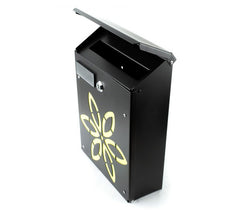 Boîte aux lettres Iron Grey Art 730e de fleurs avec serrure21X8X3