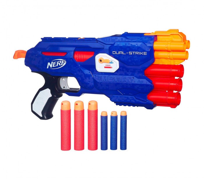 945459 NERF GUN Dual Strike 3x3x avec sélecteur de cartouches grand/petit Hasbro