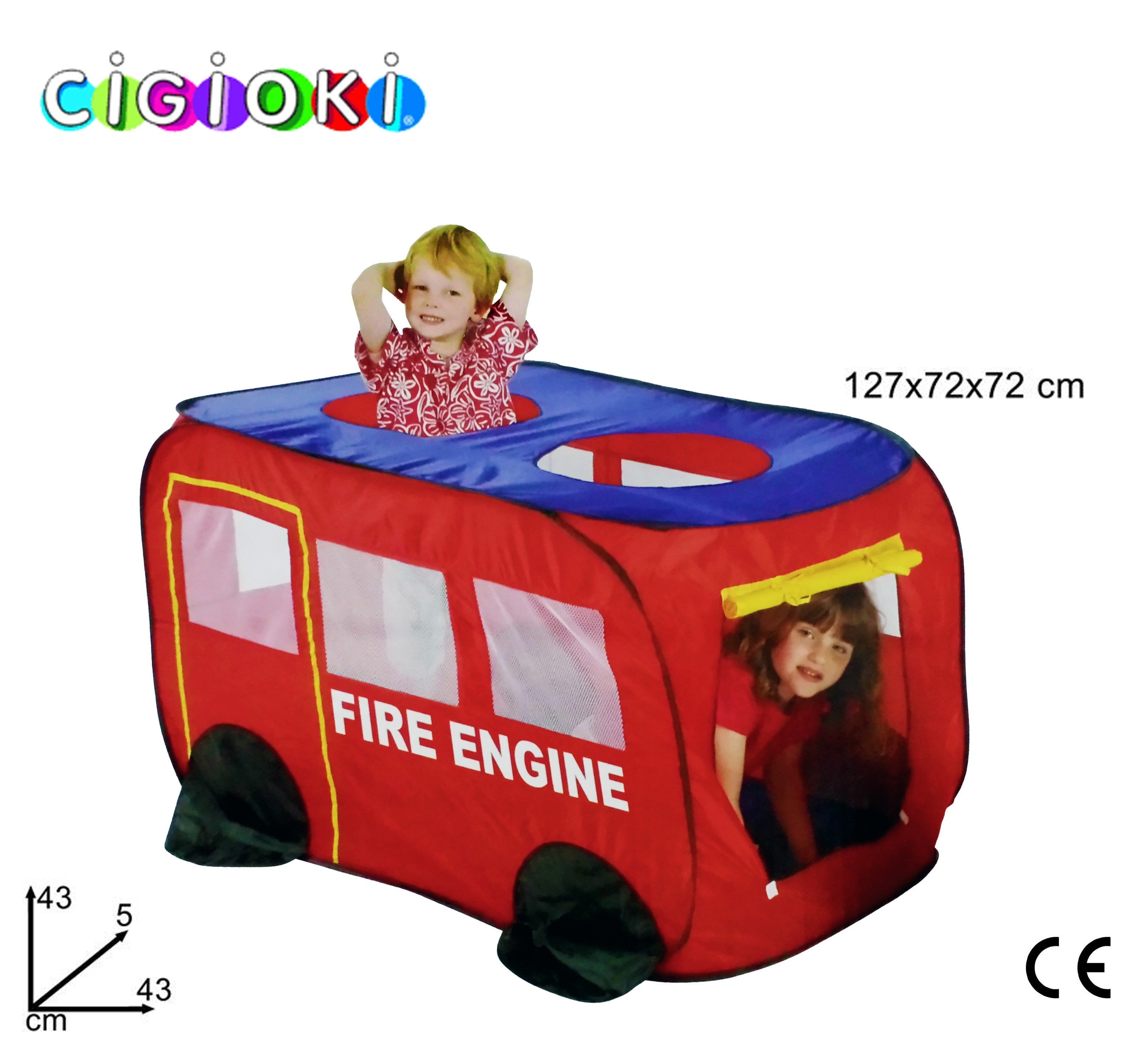Tente de jeu en forme de camion de pompier 127x72x72 LINEA CIGIOCHI