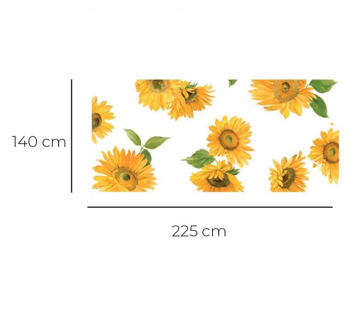 Dchome  Girasoles Blanco 385 7160 nappe en pvc haute qualité 140x225 cm