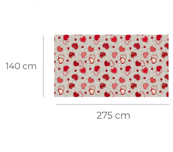 Dchome Love 385 7184 nappe en pvc haute qualité 140x275 cm