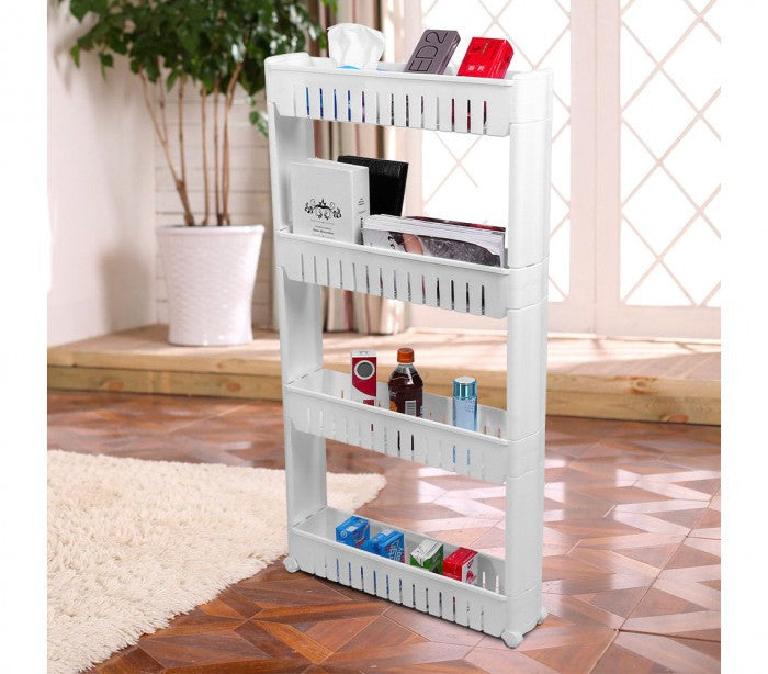 Organisateur de produits  avec roues 4 compartiments pour cuisine ou SDB