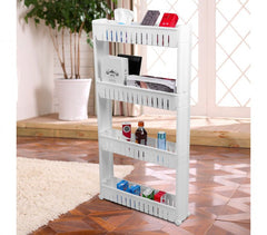 Organisateur de produits  avec roues 4 compartiments pour cuisine ou SDB