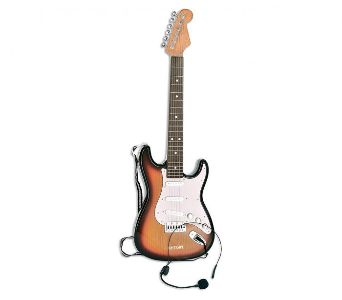 BONTEMPI 241310 Guitare électrique RockGuitar 6 cordes en métal Casque micro MP3