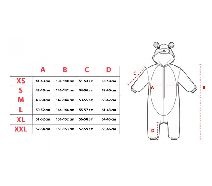 pyjama en polaire UNISEXE  cosplay Kangourou tailles XS a XXL