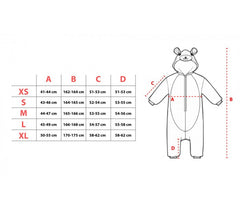 Pyjama polaire combi Cosplay Animal CERF Tailles de XS à XXL