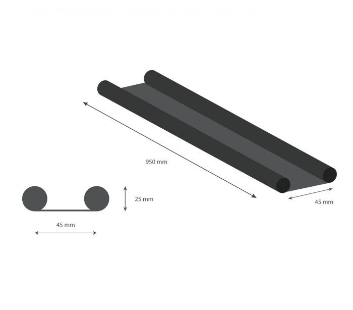 1470 Double Boudin de porte stop froid  pour portes 95x950mm gris