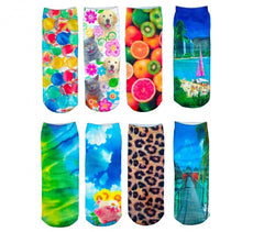 Pack 3 paires de chaussettes FUNNY COLORS pour femmes imprimées en couleur 3D