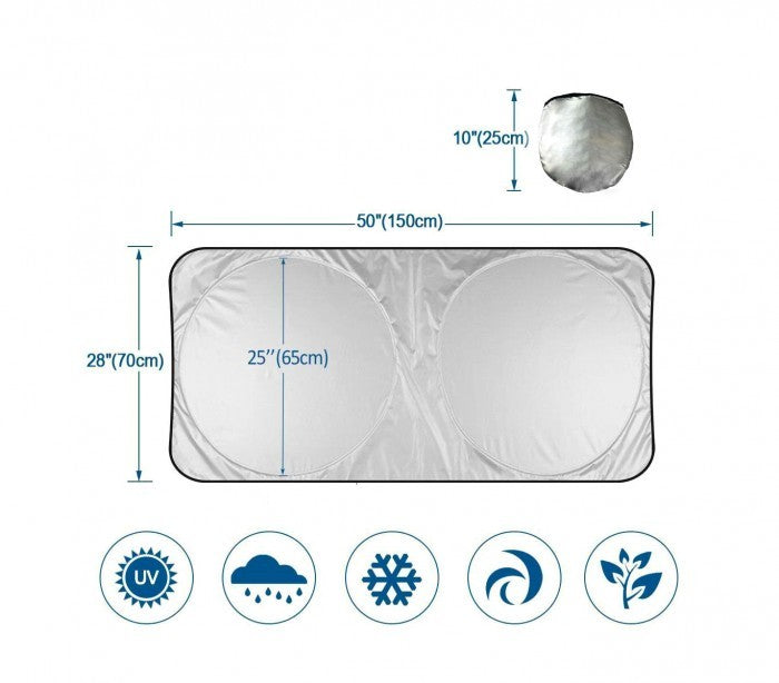 800240 WISDOM pare-soleil pour pare-brise 150x70 cm anti-UV et thermique