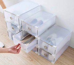 14917 Ensemble de 5 boîtes pour organiser les chaussures avec bords métalliques empilables