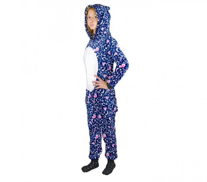 B1717 Pyjama combinaison pour enfants pilou modèle HIBOU UNISEX de 4 à 14 ans