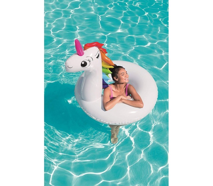 36123 Bouée gonflable en forme de Licorne BESTWAY pour les enfants de 12 ans et +  163x131cm