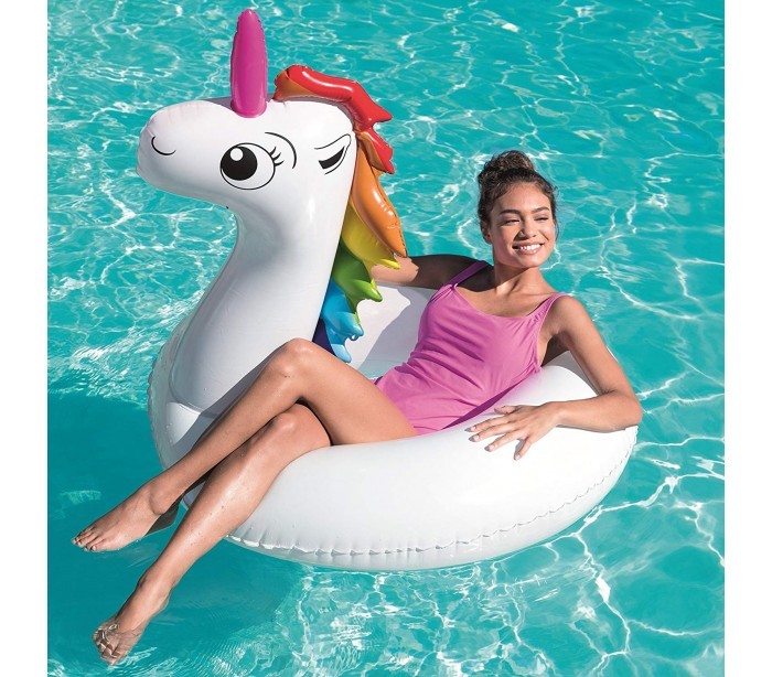 36123 Bouée gonflable en forme de Licorne BESTWAY pour les enfants de 12 ans et +  163x131cm