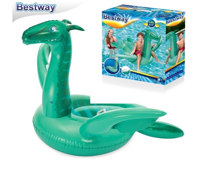 41128 Bouée géante gonflable en forme de Plésiosaure  BESTWAY 180 x 150 cm
