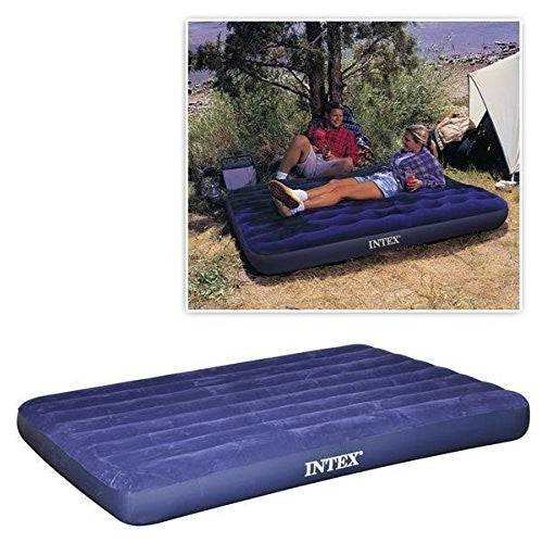 Matelas gonflable double 137x191x22cm, couverture imperméable, bleu - INTEX