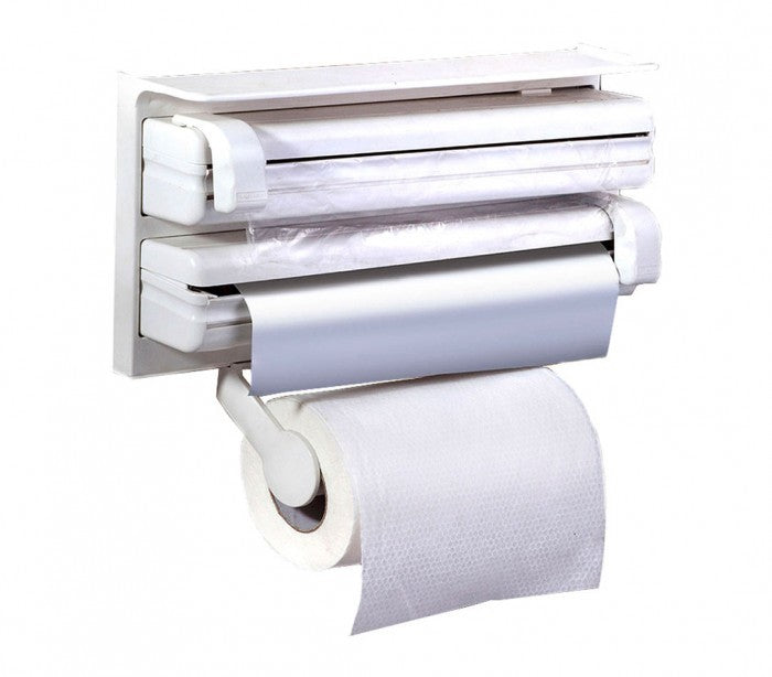 870592 Distributeur TRIPLE papier aluminium film plastique essui-main BLANC
