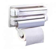870592 Distributeur TRIPLE papier aluminium film plastique essui-main BLANC