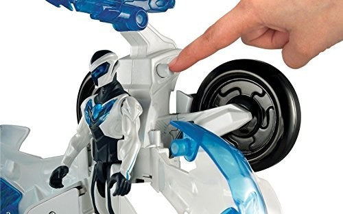 Jouet - turbo max steel - super héro robot avec moto et missiles - MATTEL