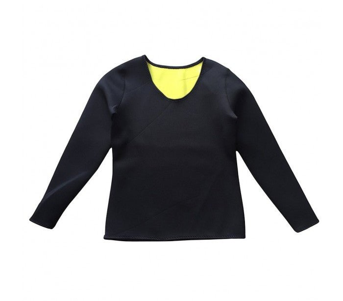 T-shirt fitness effet sauna à manches longues en néoprène  tailles S à XXL