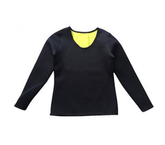 T-shirt fitness effet sauna à manches longues en néoprène  tailles S à XXL