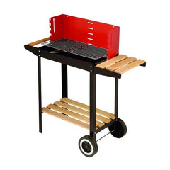 Barbecue à charbon avec roues, barbecue bois et acier mesure 83x28x83 cm
