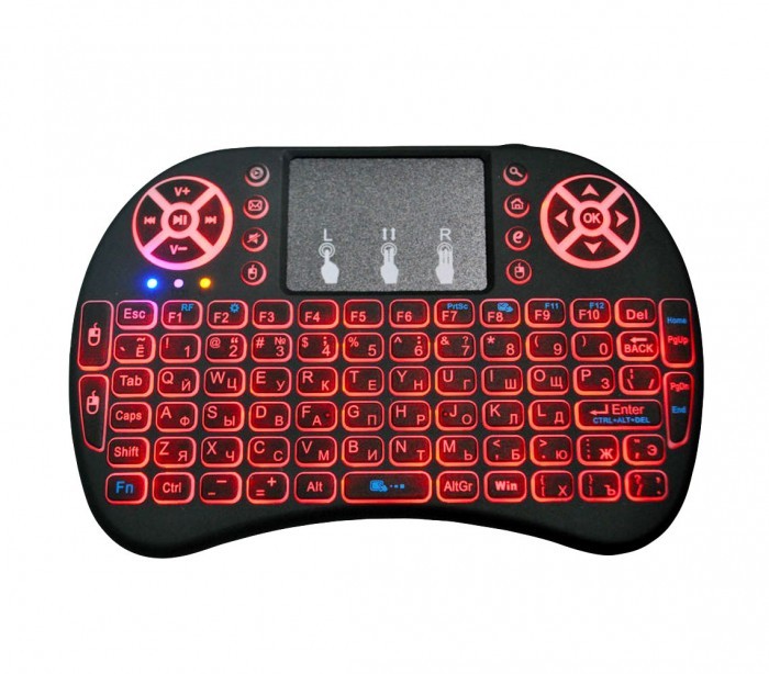 Clavier rétroéclairé sans fil Mini Qwerty avec écran tactile pour Smart TV