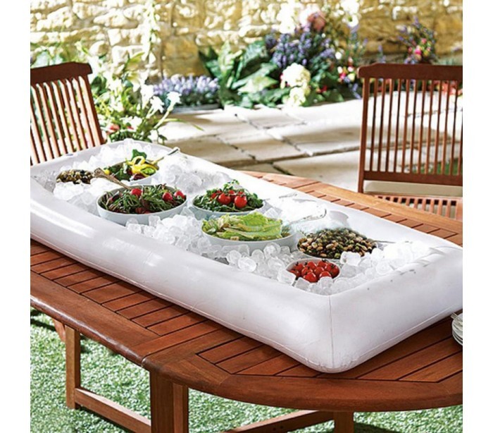 Coussin gonflable en PVC 134x64cm pour boissons ou sandwichs à la piscine ou pique-nique