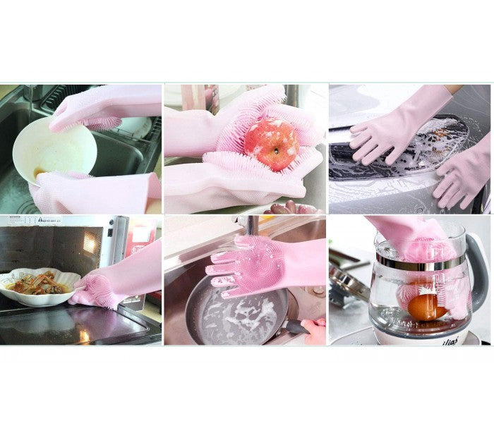 183693 Gants en silicone 2 en 1 avec éponge GLOVE BETTER multifonctionnel