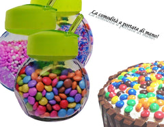 Set 3 récipients/ boite alimentaire en verre 6x8x9cm avec couvercle et cuillère