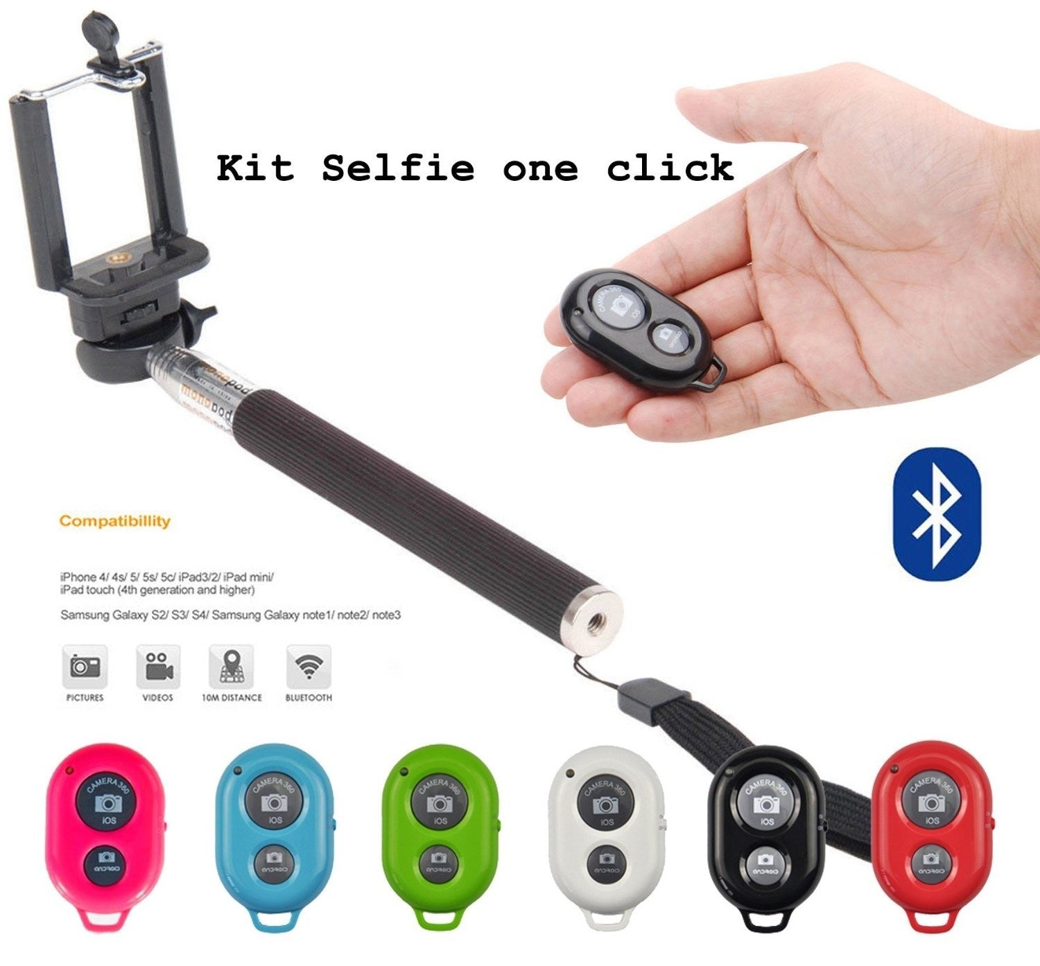 Kit bâton et télécommande de selfie