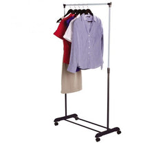 021027 Penderie extensible en métal avec roues 83x41x87cm max h162 cm