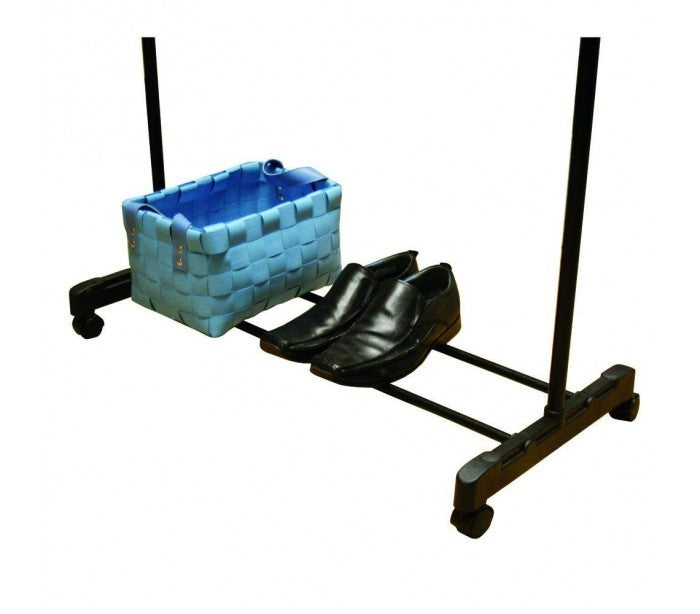 021027 Penderie extensible en métal avec roues 83x41x87cm max h162 cm