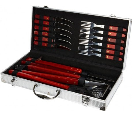 455358 Kit de 16 accessoires pour Barbecue, malette en aluminium pour Barbecue