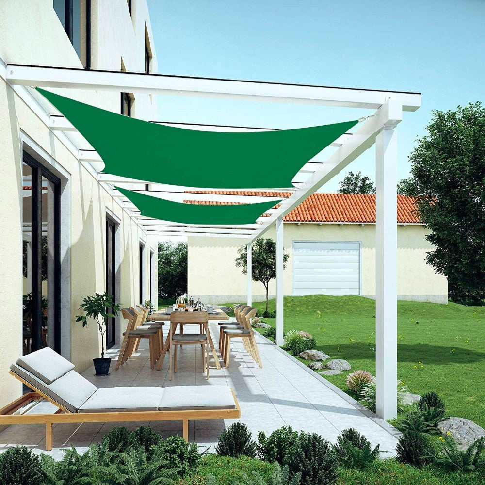 Auvent carré 482414 vert 3x3x3m avec crochets renforcés et corde en nylon