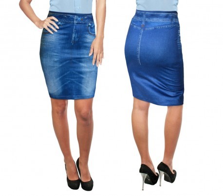 93730 Jupe en jean sans coutures Effet 2 tailles en moins
