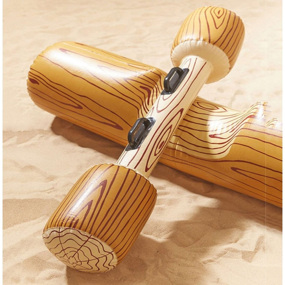 Jeu de piscine 4 pièces gonflables 2 canoës 2 rondins 140x35 cm