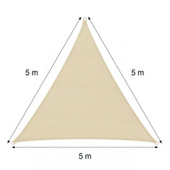 482384 Auvent Extérieur Triangulaire BEIGE 5x5x5 Mt Avec Corde