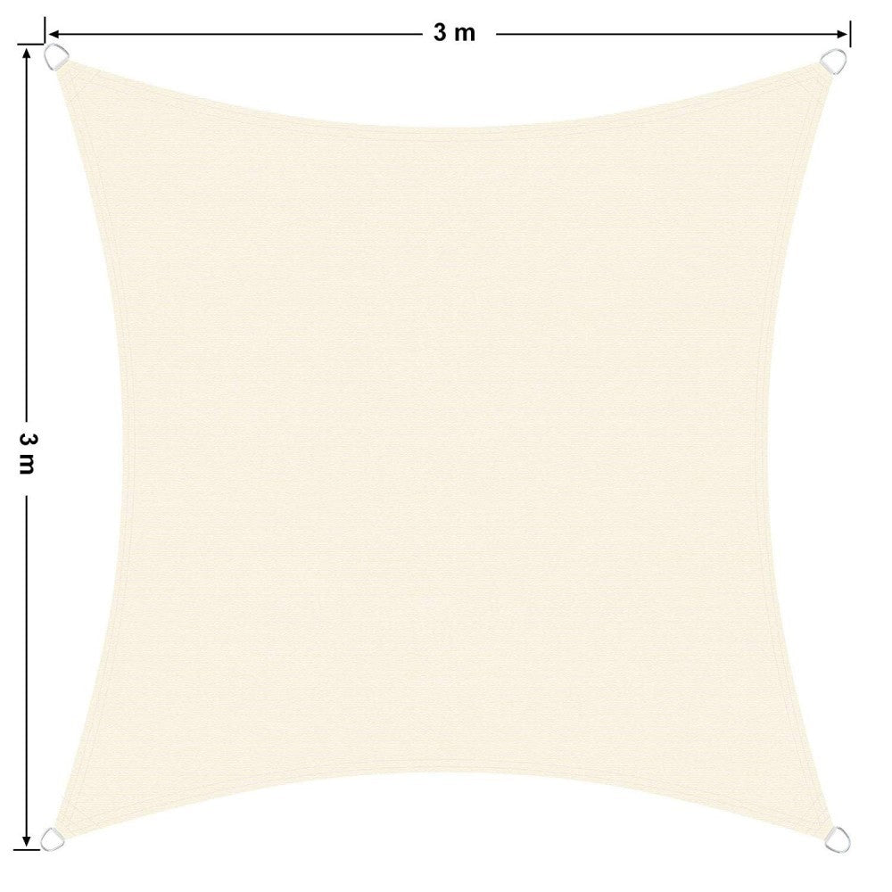 Auvent carré 482445 BEIGE Crochets renforcés 5x5m