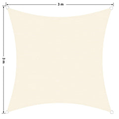 Auvent carré 482445 BEIGE Crochets renforcés 5x5m