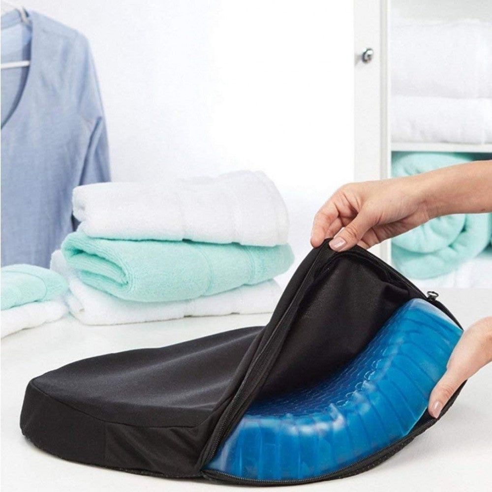 Coussin gel anti-escarres transparent 37x30x4cm assise prolongés