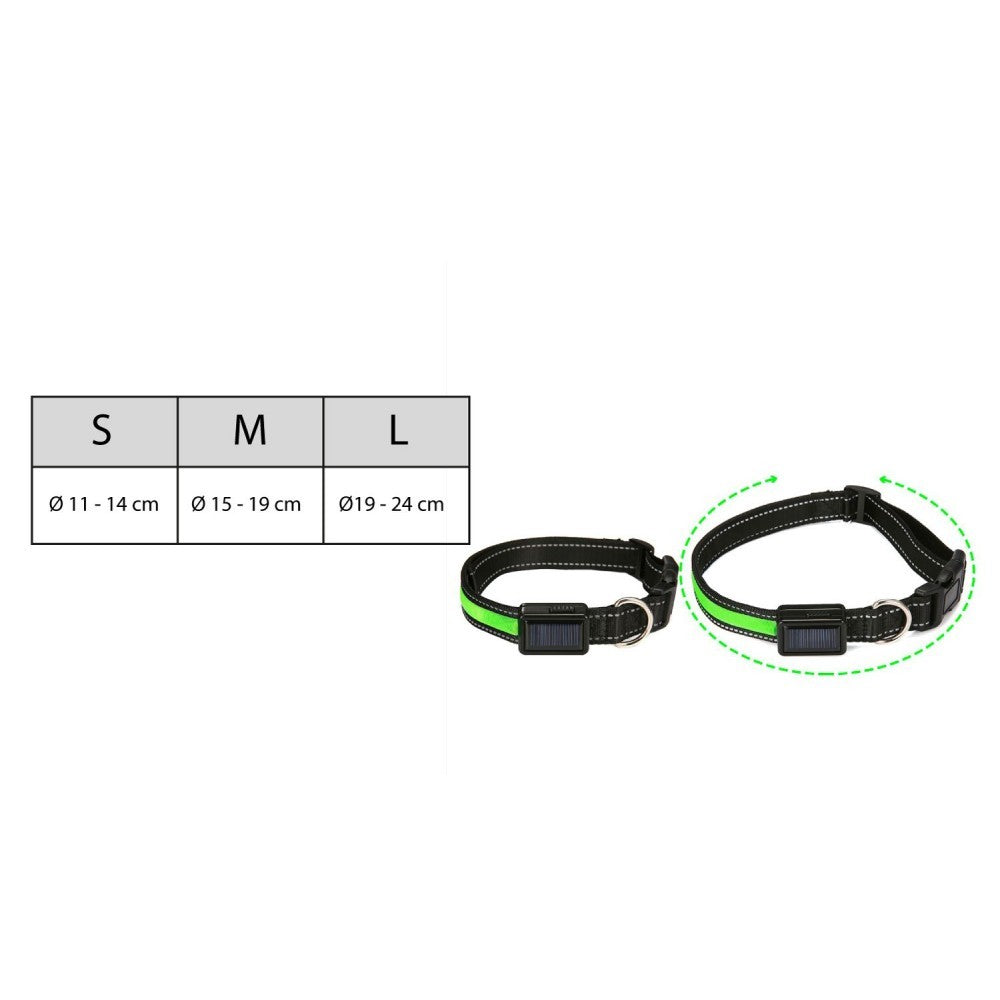 FUBUCA Collier réglable LED pour chiens avec charge solaire et usb 3 tailles