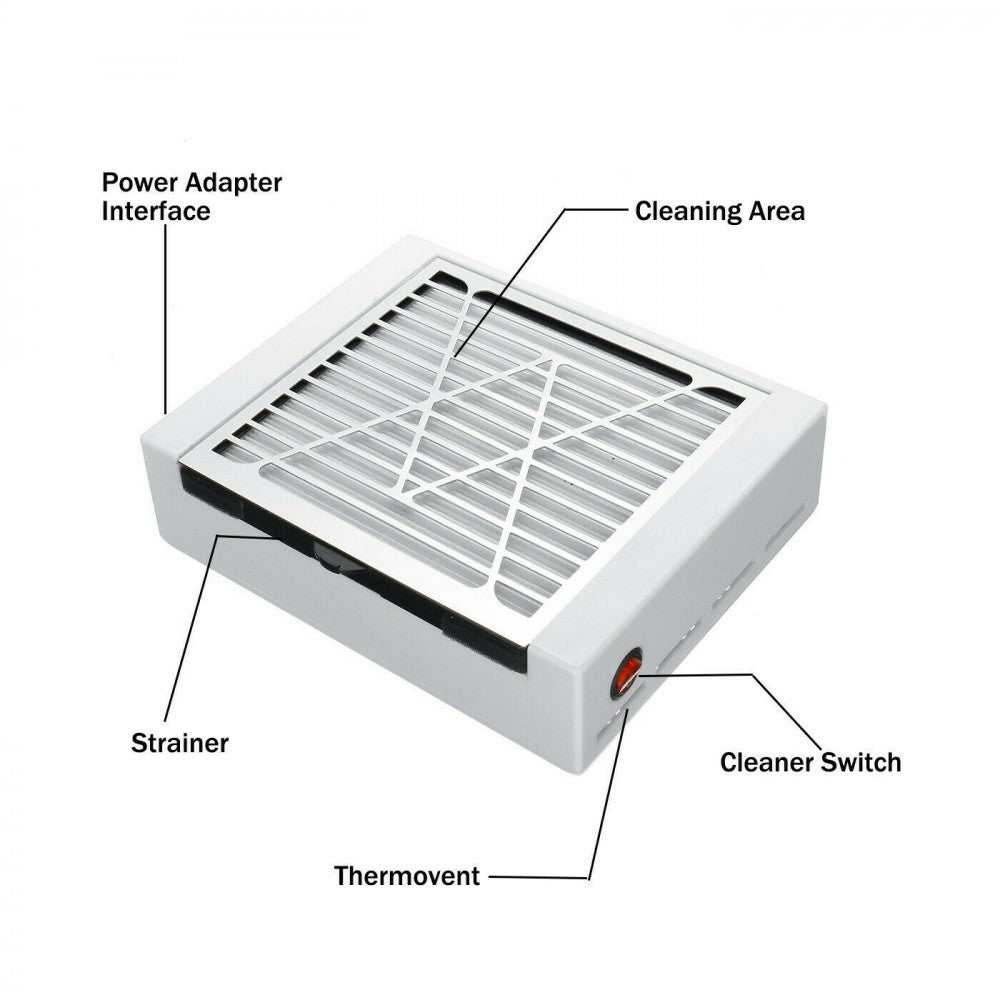 605203 Aspirateur à poussière d'ongle LIDAN filtre amovible lavable 228x183x85mm