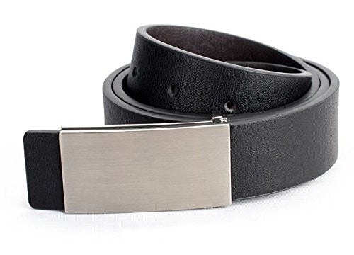 Ceinture homme en cuir avec boucle argentée et satin (110 cm) - MOD. TODAY