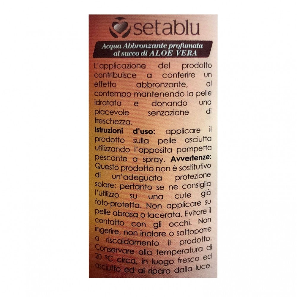 571845 SETABLU Eau bronzante aux extraits d’Aloe Vera sans parabens 100 ml
