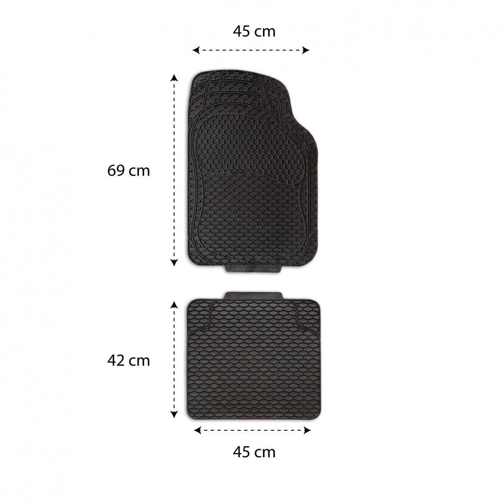 TA059 Ensemble de 4 tapis antidérapants en PVC XONE ALBATROS TANK BLACK