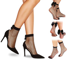 DSW Pack de 3 paires de chaussettes courtes en résilles ass. FANCY noires TU
