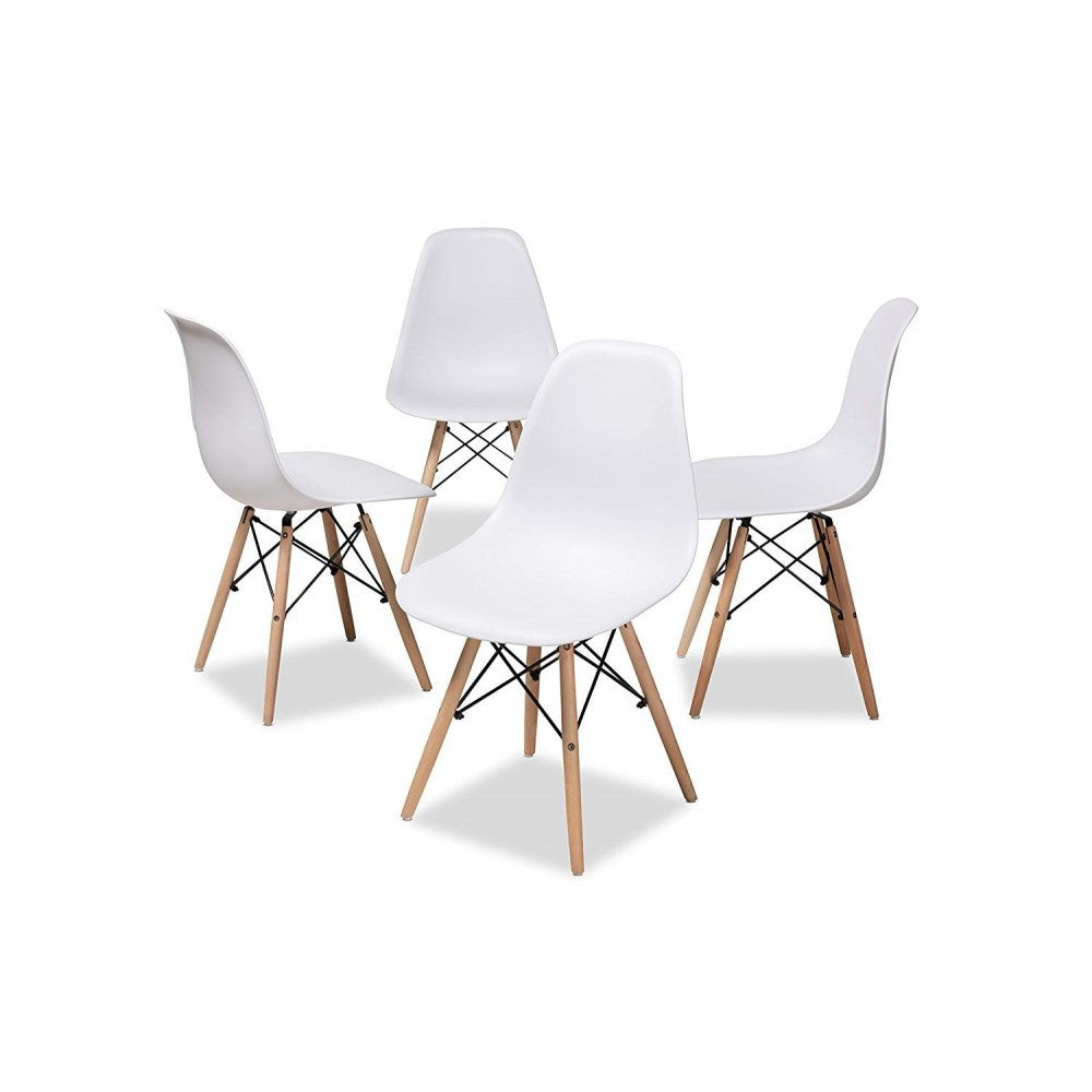 Pack de 4 chaises Supreme avec pieds en bois et structure rigide