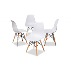 Pack de 4 chaises Supreme avec pieds en bois et structure rigide