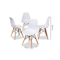 Pack de 4 chaises Supreme avec pieds en bois et structure rigide