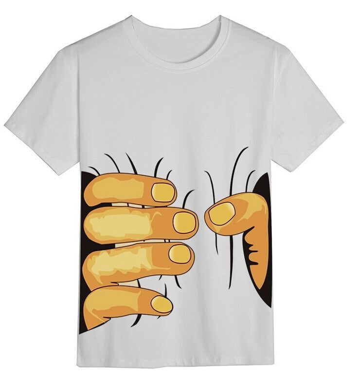 Tee-shirt manches courtes Effet 3D main serrant le corps -Mod SQUEEZE HAND